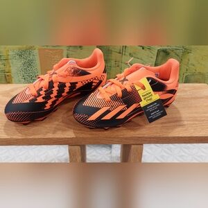 Vibrant Orange and Black Kids Sneakers